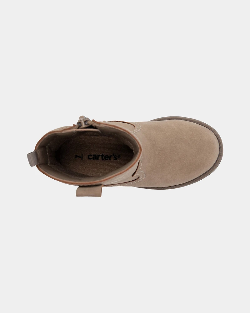 Toddler Girl Butterfly Stitch Cowgirl Boots - Brown