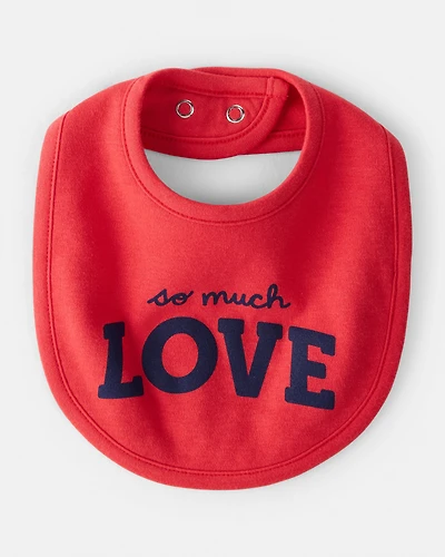 Baby Valentine's Day So Much Love Bib - Red
