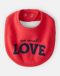 Baby Valentine's Day So Much Love Bib - Red