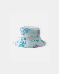 Toddler Tropical Beach Reversible Bucket Swim Hat - Blue/Cream