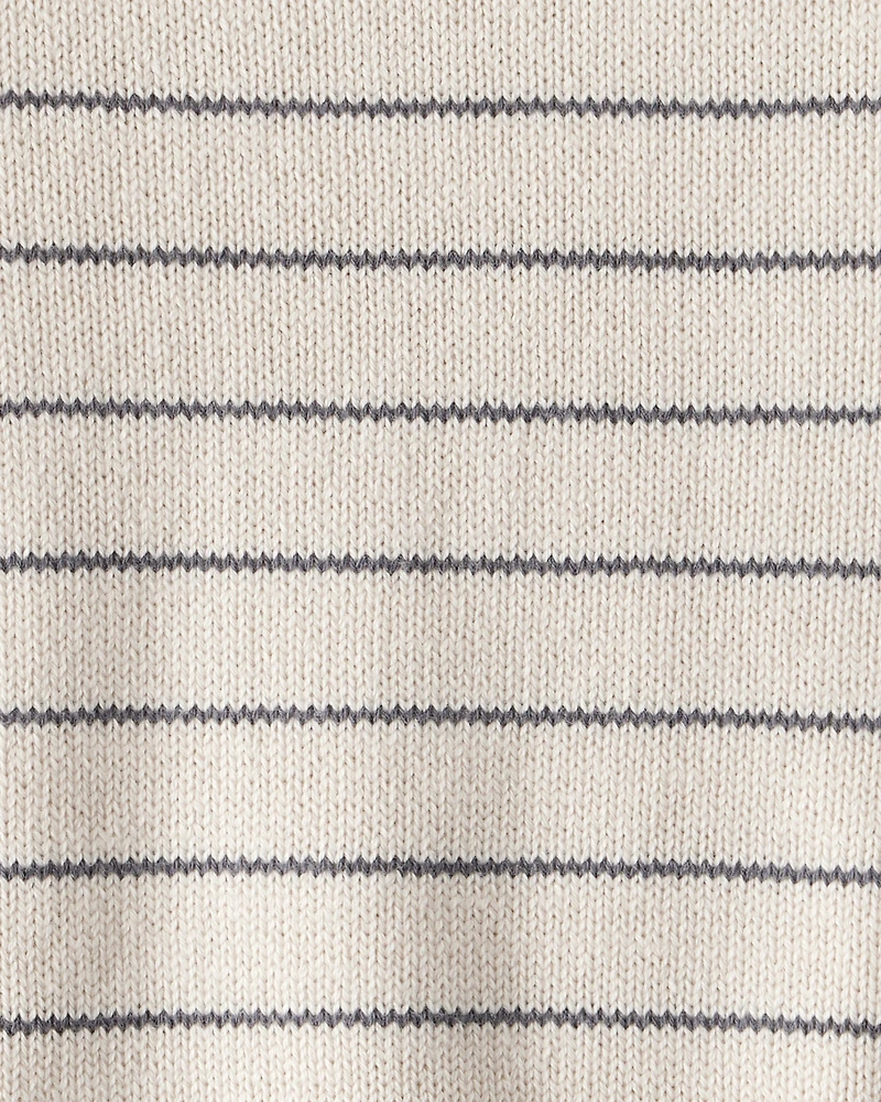 Baby Boy 2-Piece Stripe Sweater & Overall Set - Grey