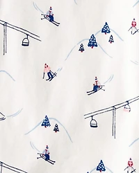 Baby Organic Cotton Pyjamas Snowy Slopes Print