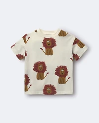 Toddler Relaxed Graphic Tee Lion Print - Cream