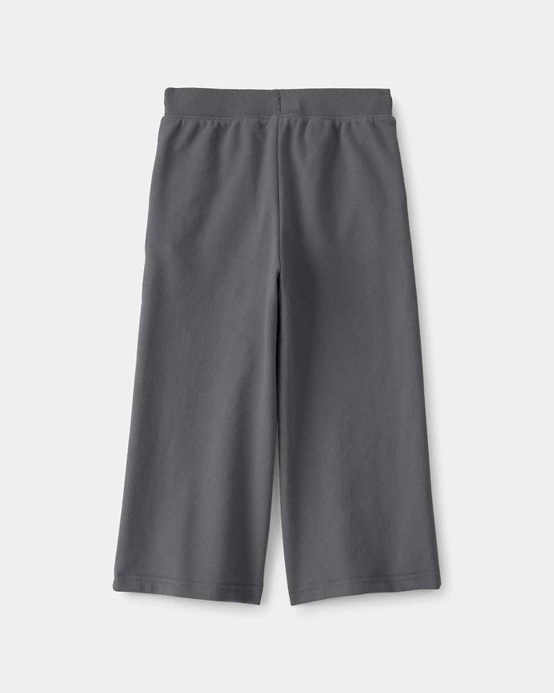 Toddler Girl French Terry Wide-Leg Active Pants - Grey