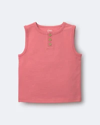 Toddler Boy Henley Tank - Burgundy