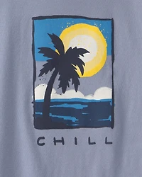 Boys 'Chill' Beach Graphic Tee - Blue