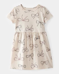 Toddler Girl Bow Print Dress