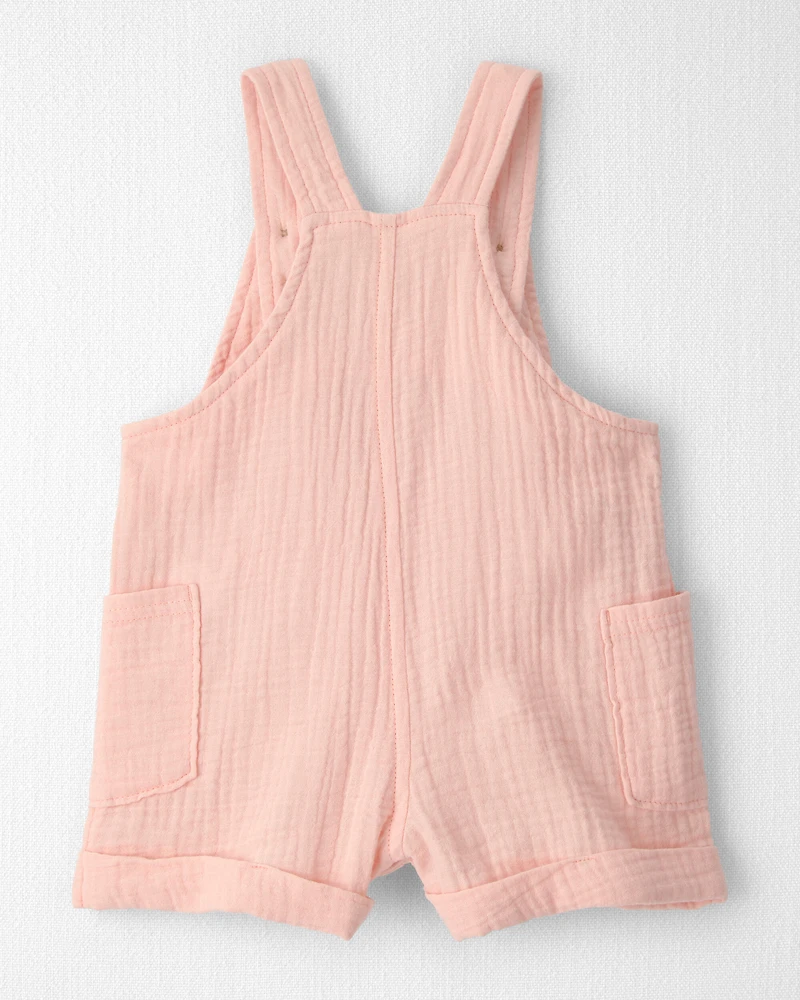 Baby Girl Gauze Sleeveless Shortall Pink