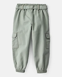 Toddler Girl Cotton Cargo Joggers - Green