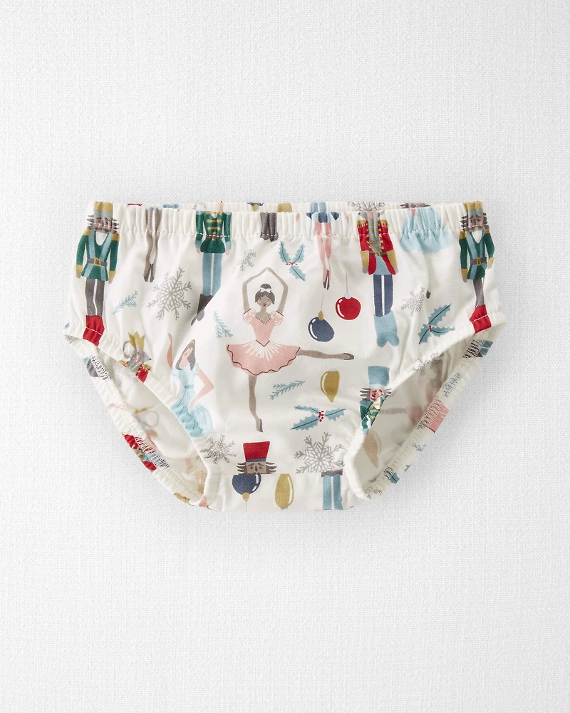 Baby Girl Organic Cotton Dress Nutcracker Print