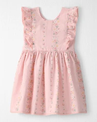 Toddler Girl Ruffle Dress Made with Organic Cotton Spring Garden Print