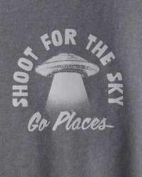 Boys Shoot For The Sky Long-Sleeve Graphic Tee - Grey
