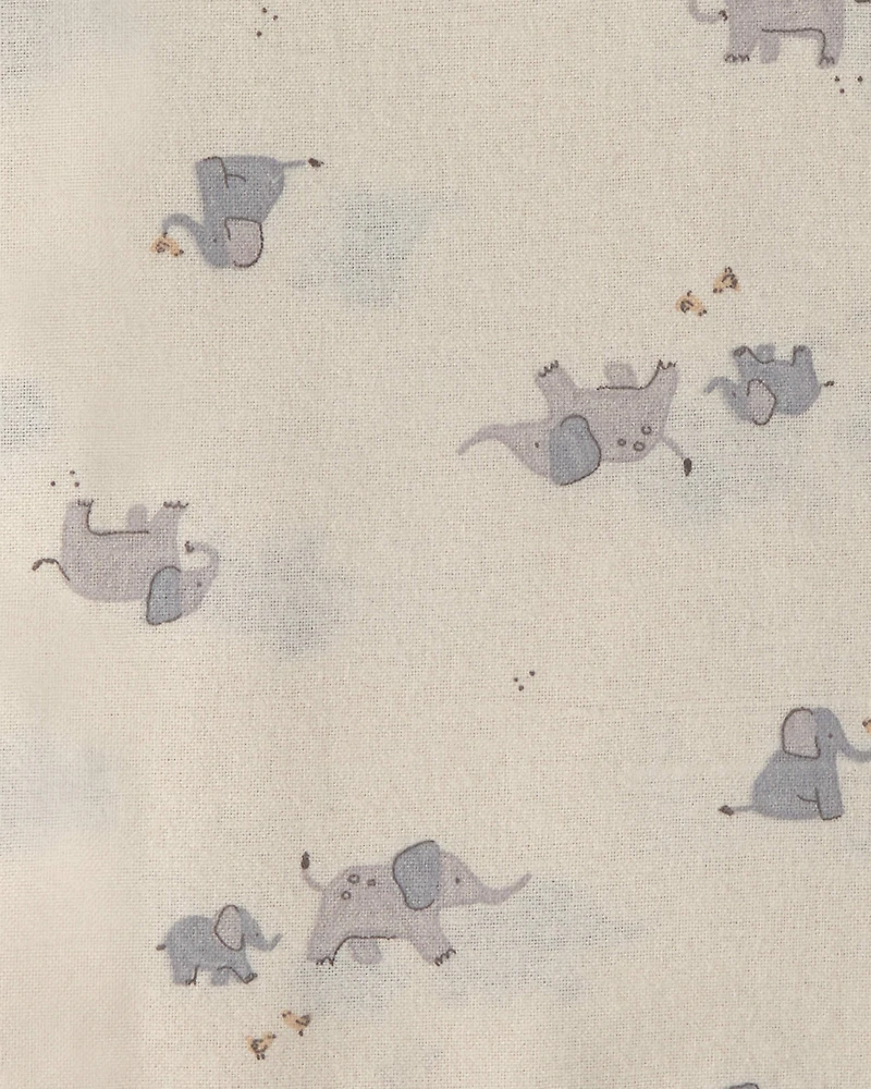 Baby 4-Pack Elephant Receiving Blankets - Grey/Ivory