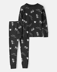 Toddler New Years Snug Fit 2-Piece Pajamas - Black