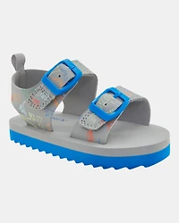 Toddler Boy Strappy Casual Sandals - Grey/Blue