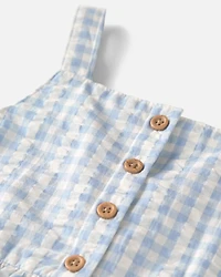 Girls Seersucker Dress Made with Organic Cotton