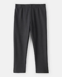 Toddler Girl Pull-On Stretch Rib Leggings - Black