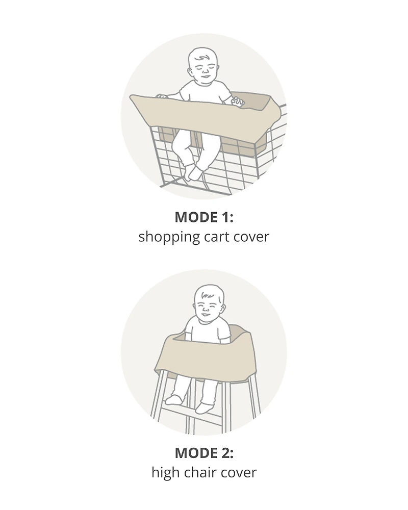 Take Cover Shopping Cart & Baby High Chair Cover - Oat