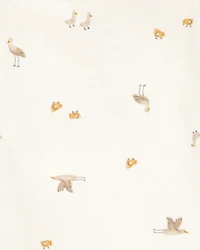 Baby 5-Pack Striped Birds Short-Sleeve Cotton Bodysuits