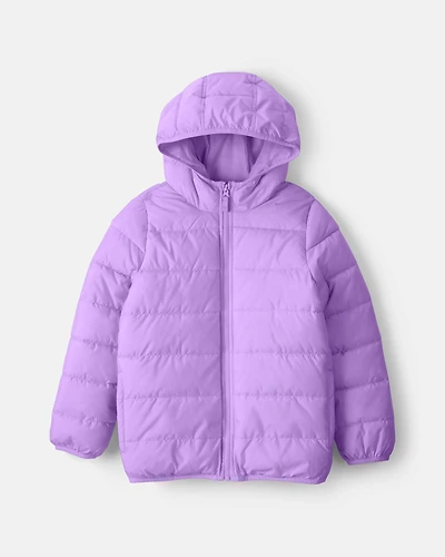 Girls Midweight Packable Puffer - Purple