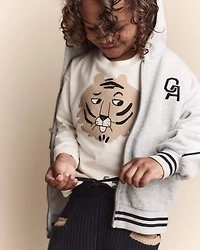 Toddler Endless Potential Tiger Long-Sleeve Pocket Graphic Tee - Cream