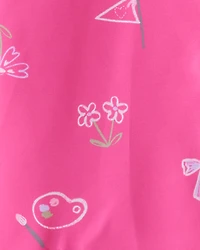 Girls Novelty Print Rain Jacket - Pink