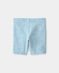 Toddler Girl Floral Ladybug Bike Shorts - Blue
