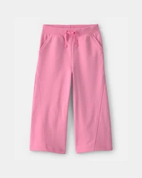 Toddler Girl French Terry Wide-Leg Pants - Pink