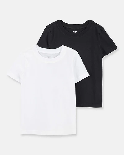 Boys 2-Pack Short-Sleeve Undershirts - Black/White