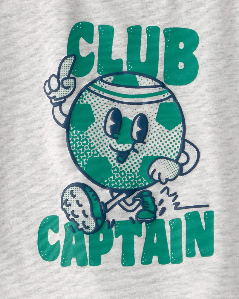 Baby Boy 'Club Captain' Graphic Tee - Grey