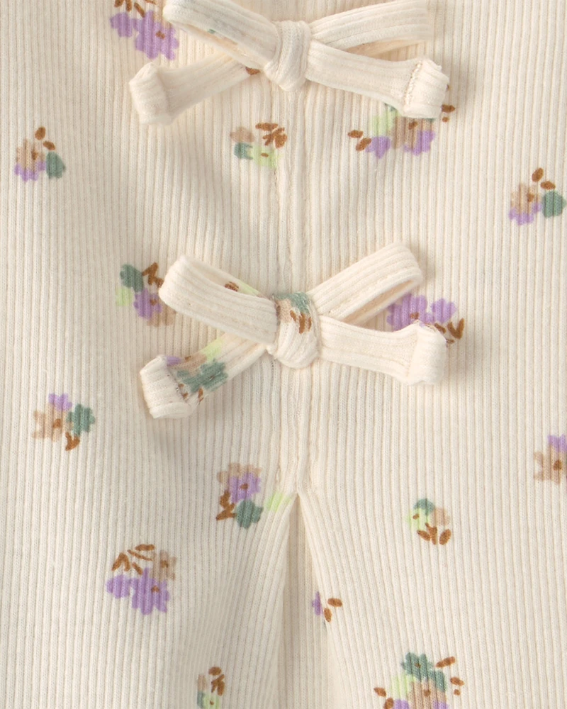 Baby Girl 2-Piece Floral French Terry Top & Pant Set - Green/Ivory