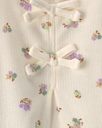 Baby Girl 2-Piece Floral French Terry Top & Pant Set - Green/Ivory