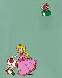Girls Super Mario Bros™ Princess Peach Short-Sleeve Graphic Tee - Green