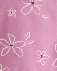 Toddler Girl Floral Long-Sleeve Cotton Tee & Pant Set - Purple