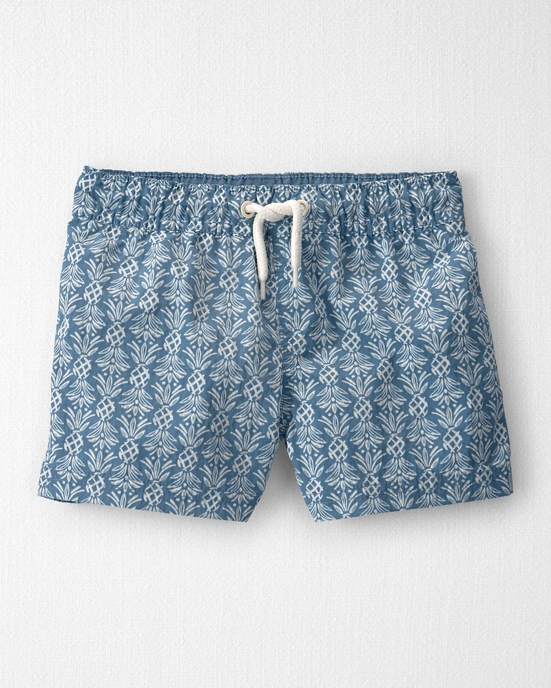 Toddler Boy Recycled Swim Trunks Bloom Lagoon Print