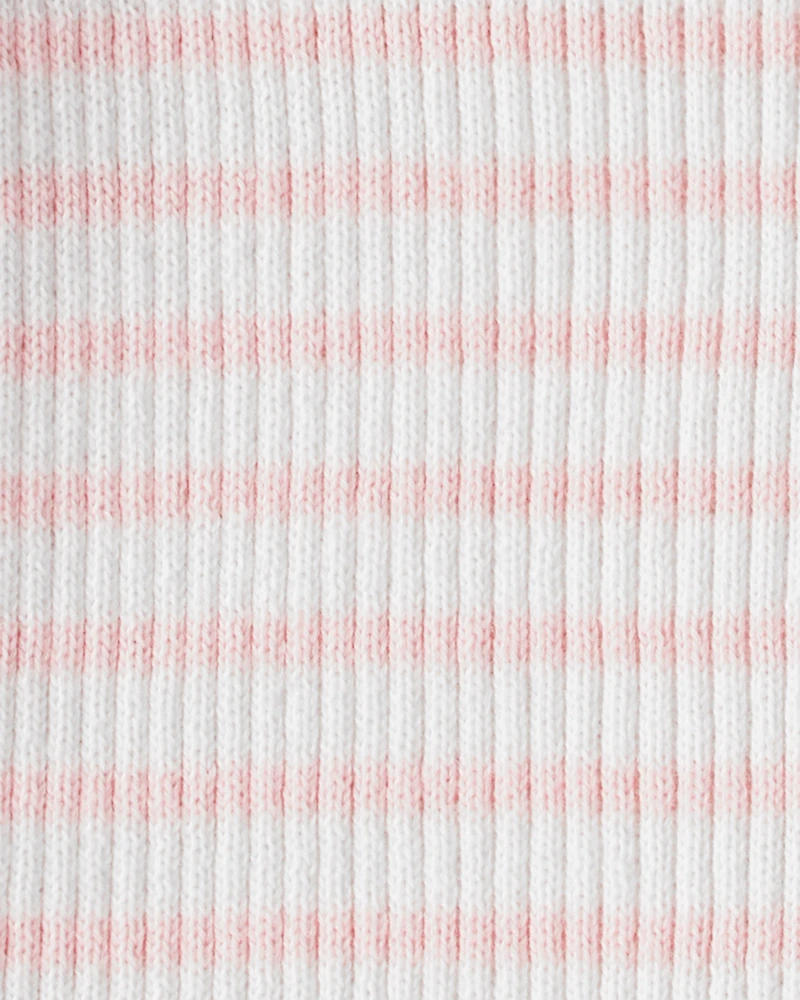 Girls Striped Button-Front Long-Sleeve Tee