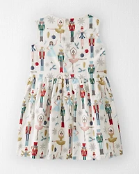 Toddler Girl Organic Cotton Dress Nutcracker Print