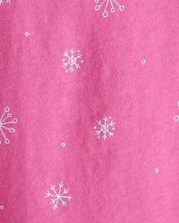 Baby Girl Snowflake Print Long-Sleeve Pocket Tee - Pink