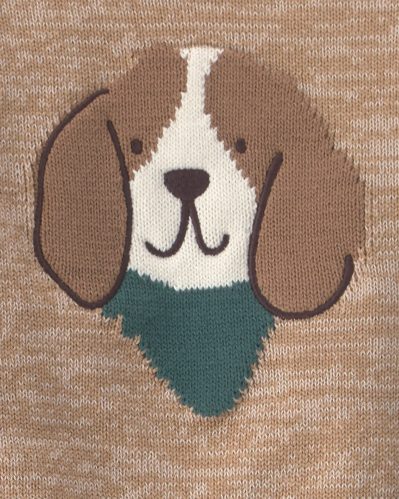 Baby Boy 2-Piece Dog Sweater Top & Pant Set - Brown/Green