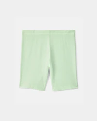 Girls Solid Bike Shorts - Green