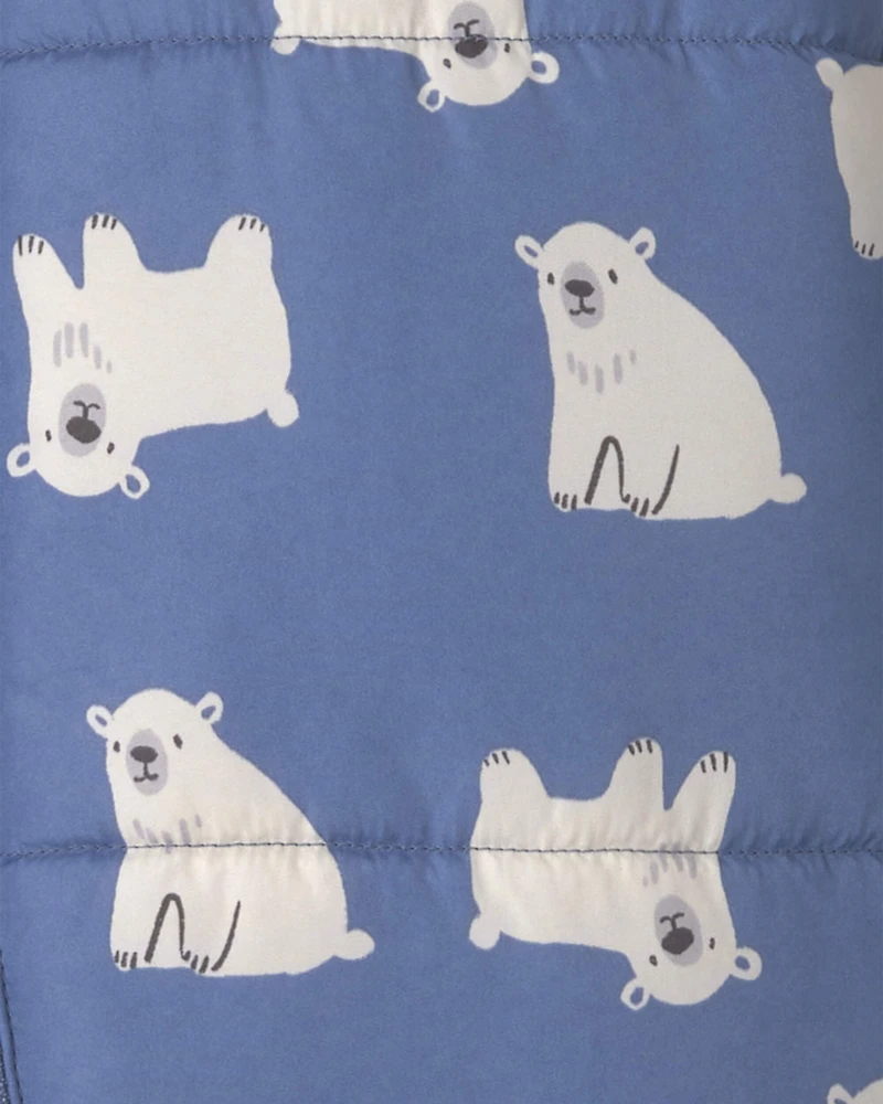 Baby Boy Polar Bear Pramsuit- Blue