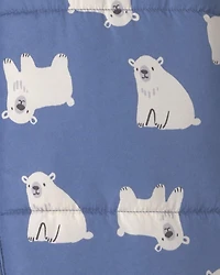 Baby Boy Polar Bear Pramsuit- Blue