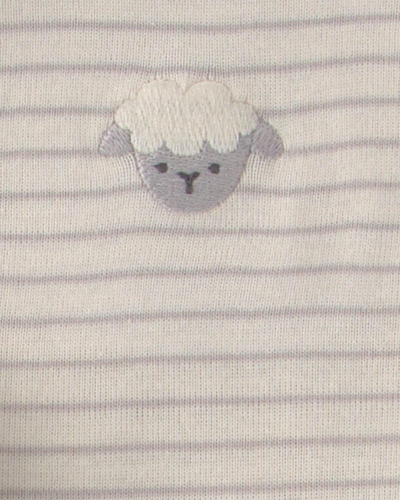 Baby 3-Piece Sheep Terry Short-Sleeve Layering Set - Ivory