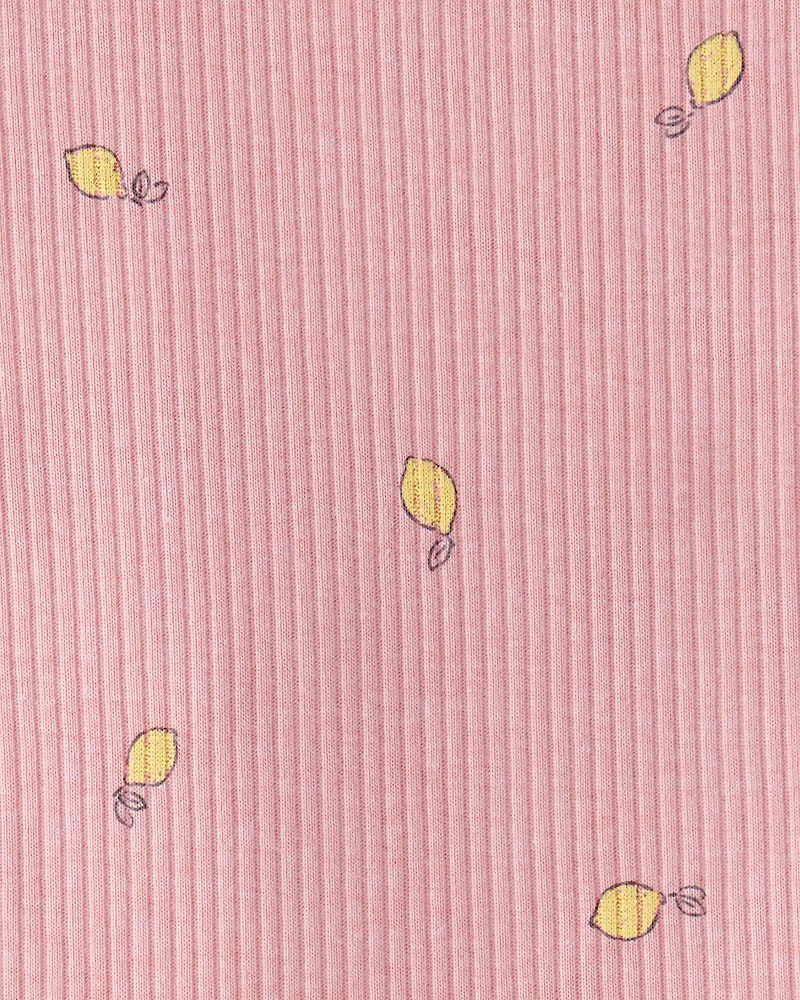 Baby Girl Lemon Bodysuit & Pant Set - Pink