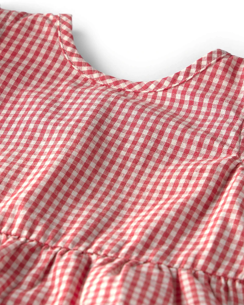 Baby Girl 3-Piece Gingham Set Made with Organic Cotton