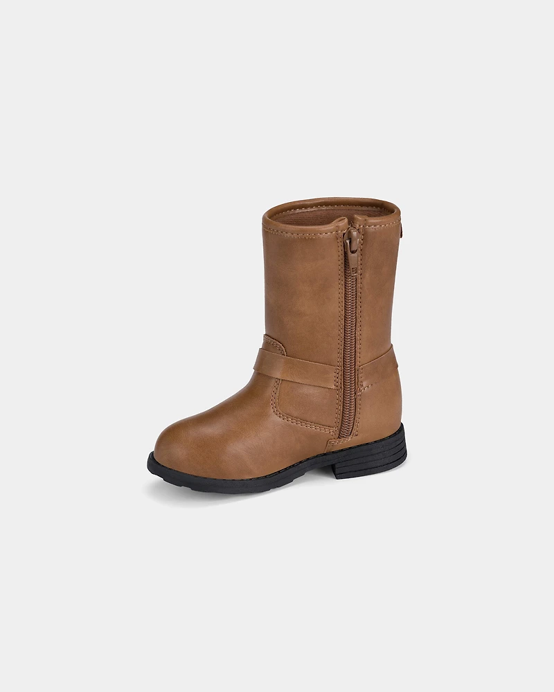 Girls Heart Riding Boots - Brown