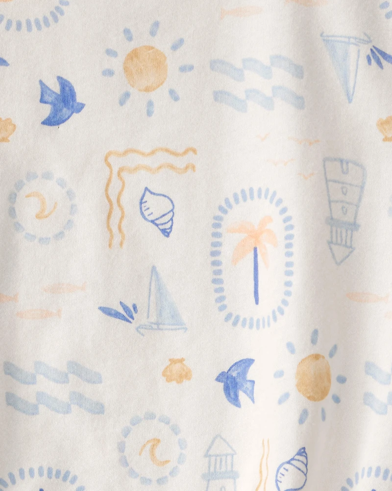 Baby 2-Pack Beach Multipack Bubble Rompers - Orange/Ivory