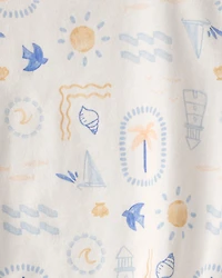 Baby 2-Pack Beach Multipack Bubble Rompers - Orange/Ivory