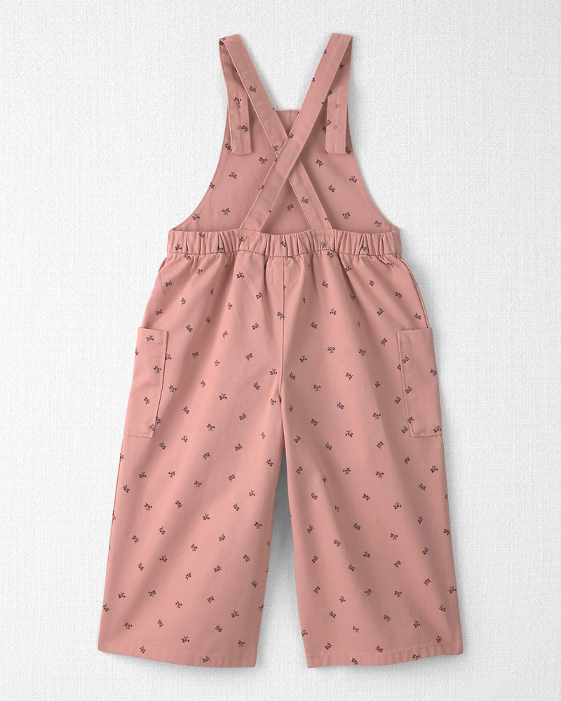 Toddler Girl Organic Cotton Twill Wide Leg Overalls