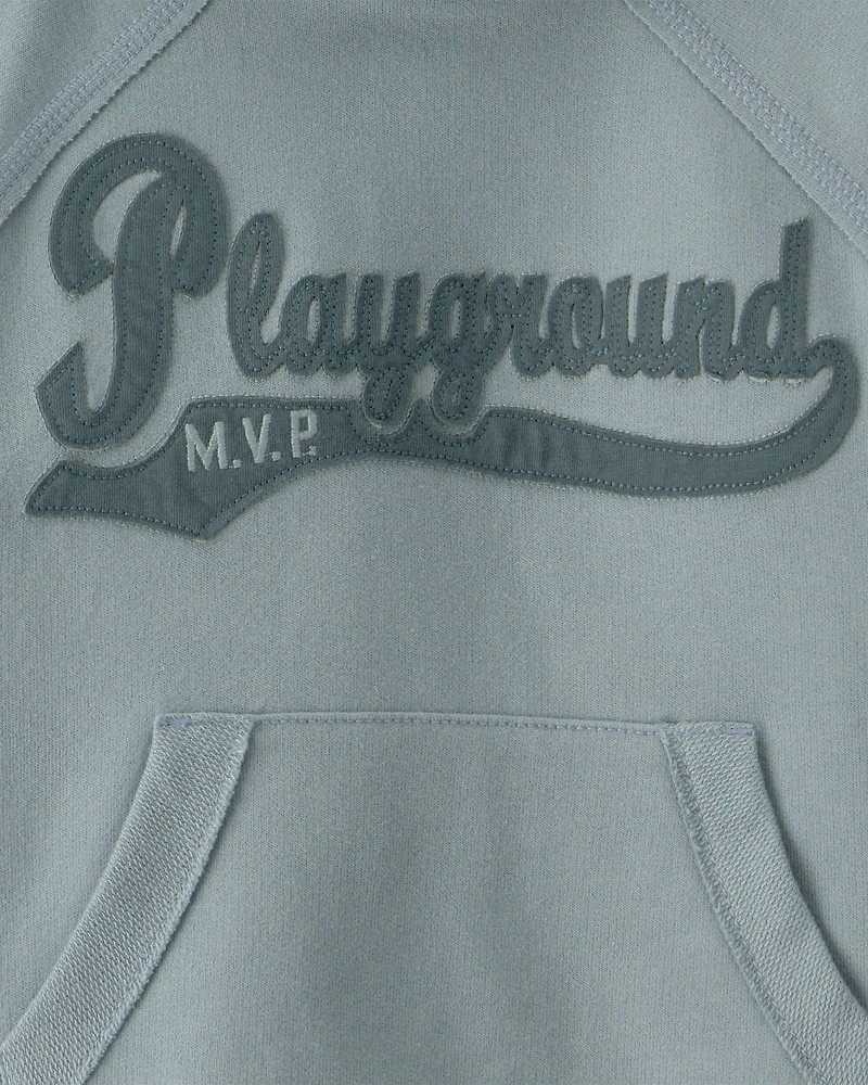 Toddler Boy Fleece Playground Long-Sleeve Pullover Hoodie - Green